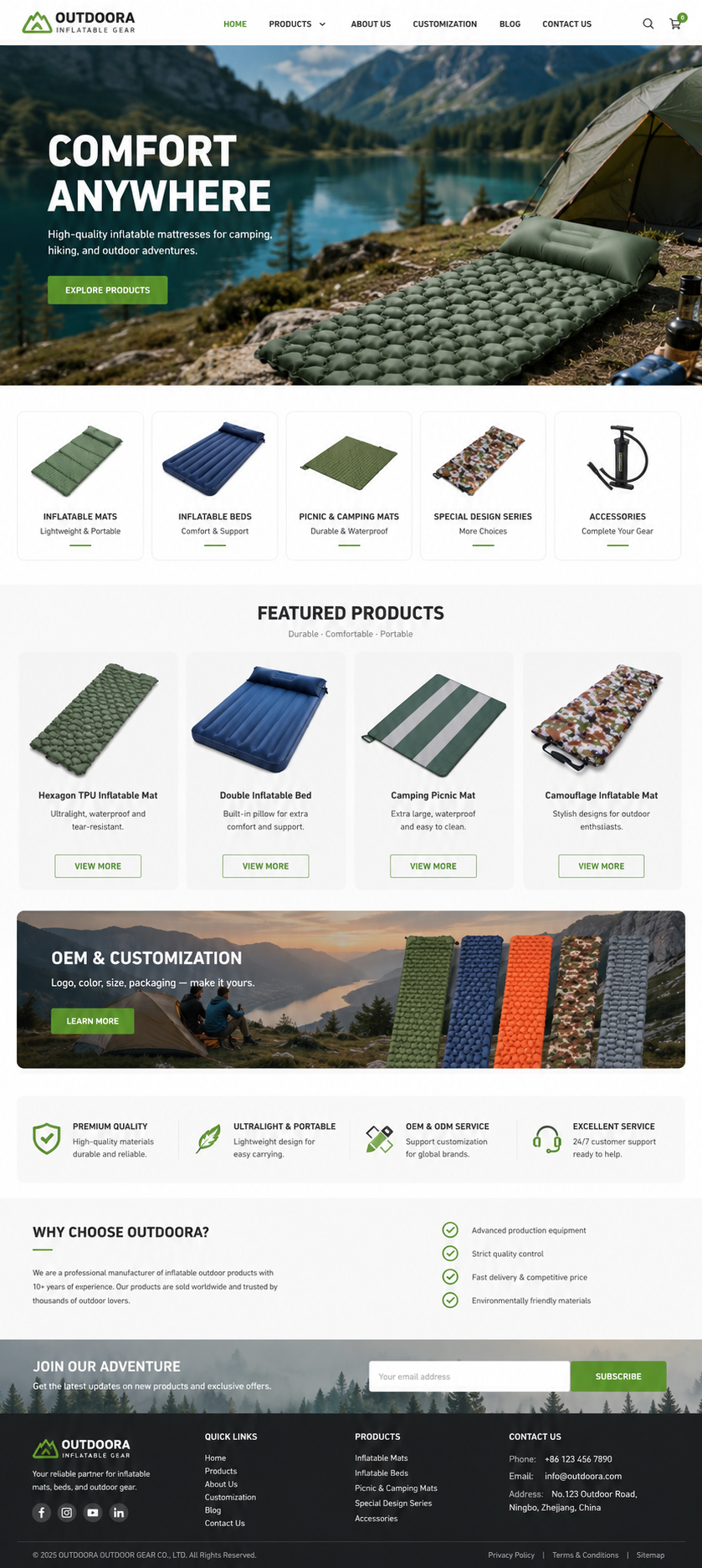 Xiaoqin Outdoor factory in Zhejiang China - manufacturing facility